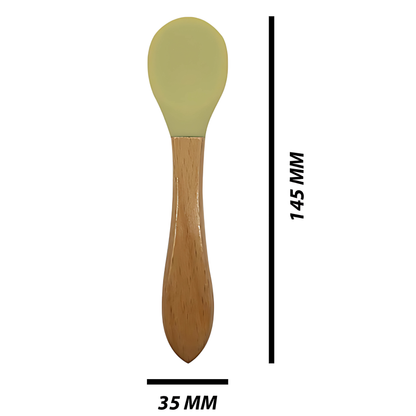 Engraving Bamboo Baby Spoon Yellow