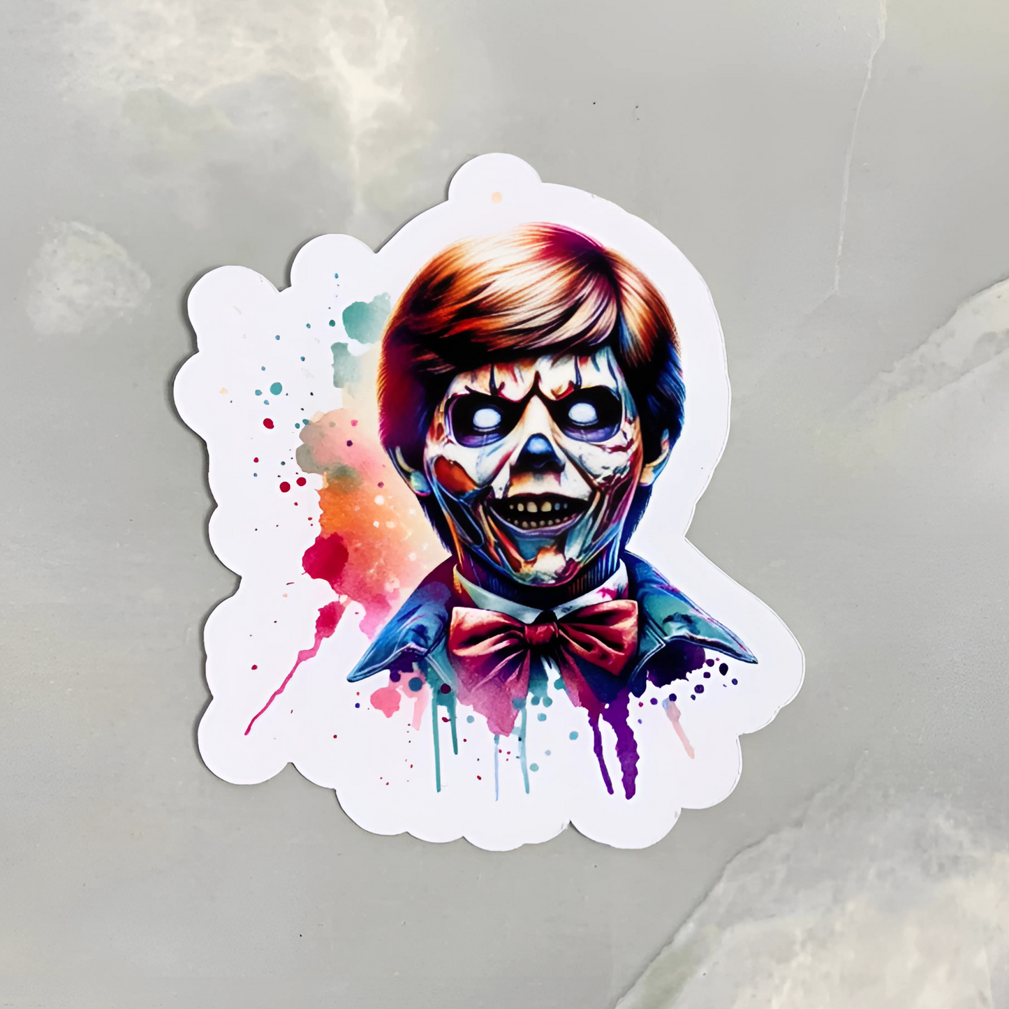 Scary face printed stickers