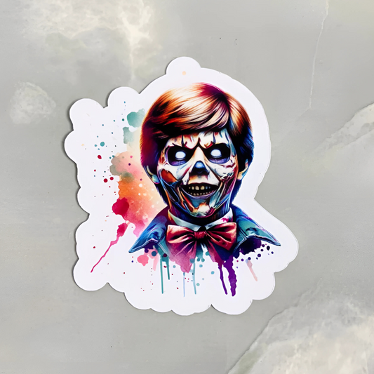 Scary face printed stickers