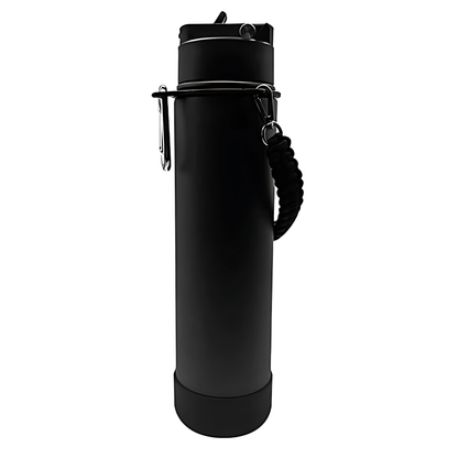 Double Wall Stainless Steel Engraving 24oz (700ml) Rope Water Bottle Black