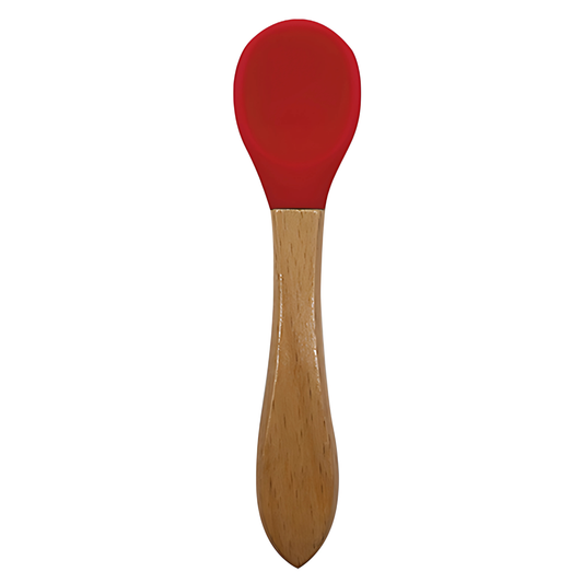 Engraving Bamboo Baby Spoon Red