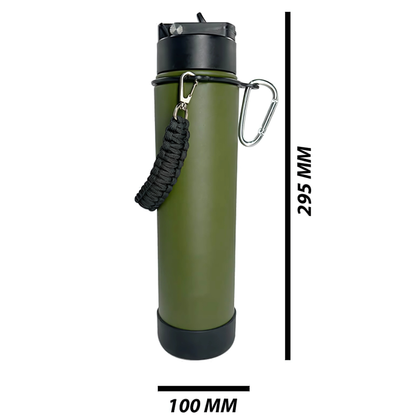 Double Wall Stainless Steel Engraving 24oz (700ml) Rope Water Bottle Camo