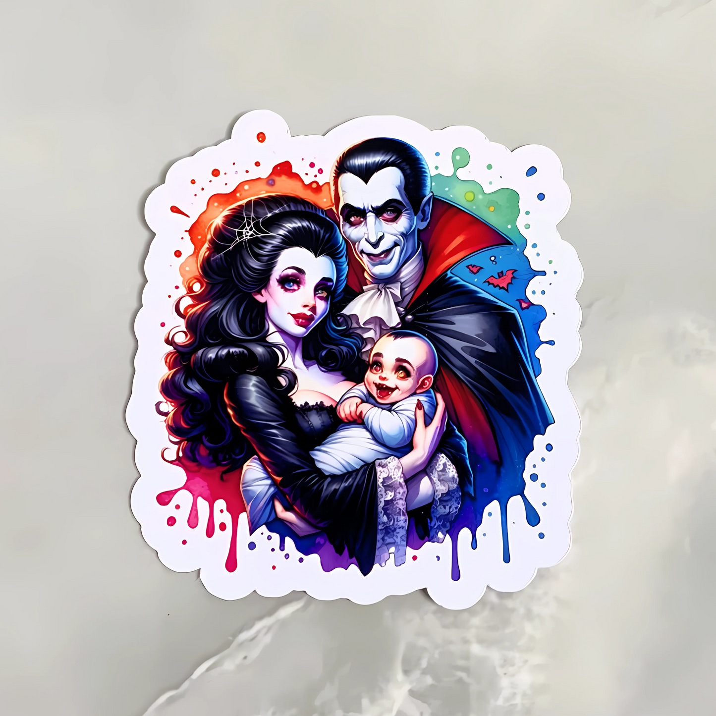 Vampire family printed stickers