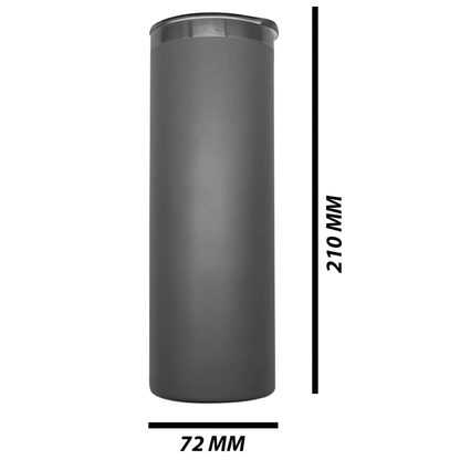 Double Wall Stainless Steel 20oz Engraving Skinny Tumbler Grey