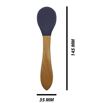 Engraving Bamboo Baby Spoon Navy Blue