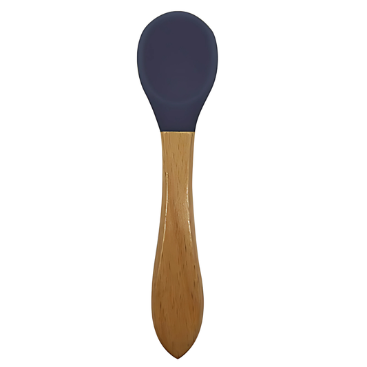 Engraving Bamboo Baby Spoon Navy Blue