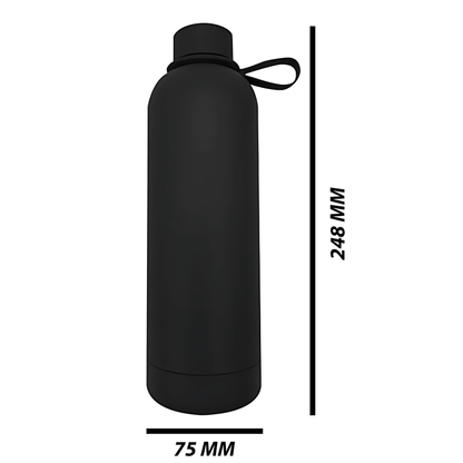 Double Wall Stainless Steel Engraving Luxury 750ml Water Tommy Black