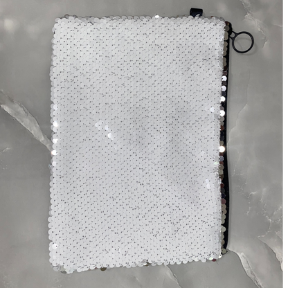 Silver Sequin Pencil/Makeup Bag