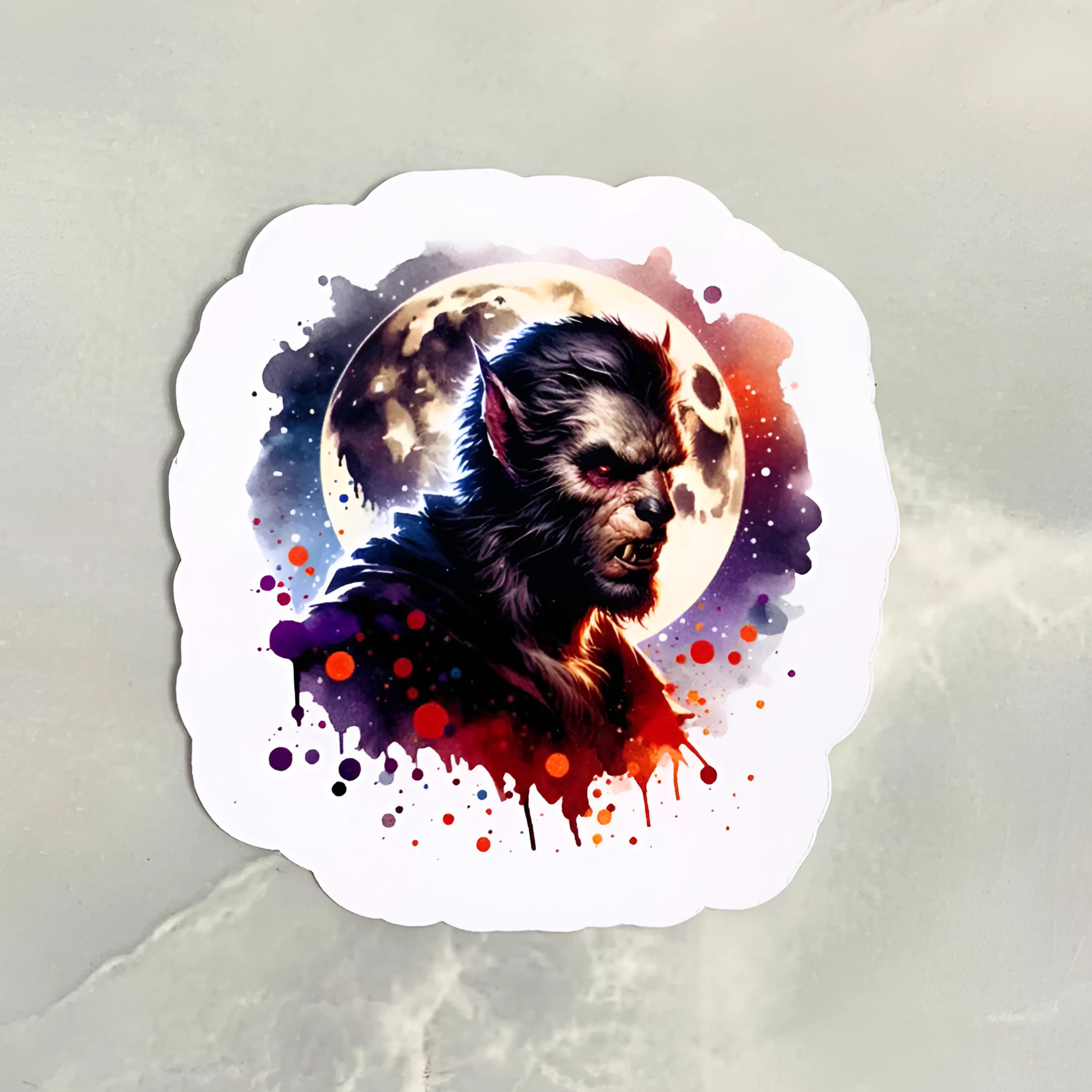 Werewolf printed stickers – Graphink_Print_Design