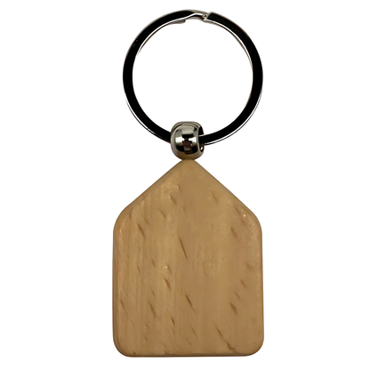 Engraving Wood Keyring House