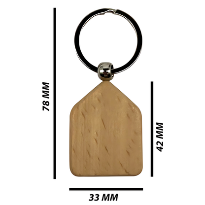 Engraving Wood Keyring House