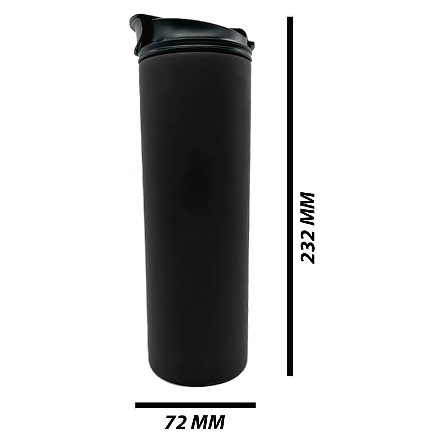 Double Wall Stainless Steel 20oz (590ml) Engraving Hot and Cold Skinny Tumbler Black