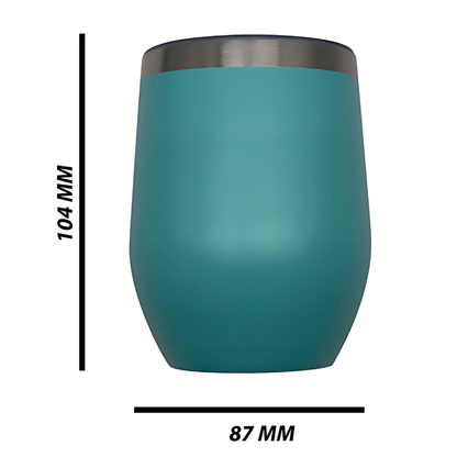 Double wall stainless steel 12oz engraving wine tumbler ocean blue