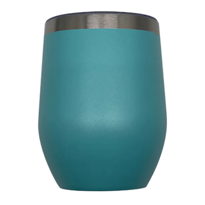 Double wall stainless steel 12oz engraving wine tumbler ocean blue
