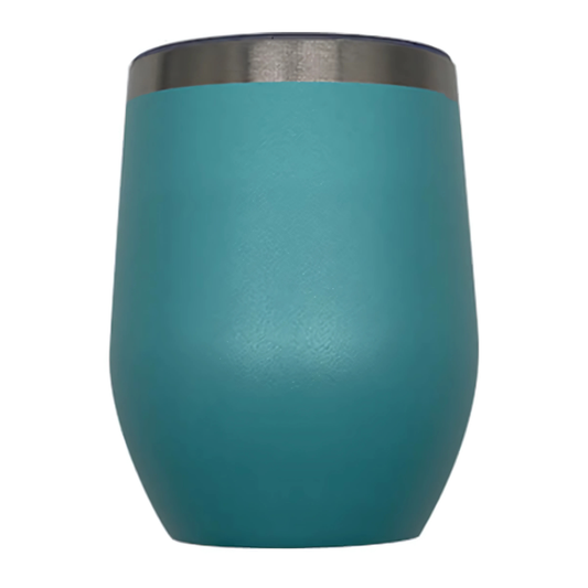 Double wall stainless steel 12oz engraving wine tumbler ocean blue