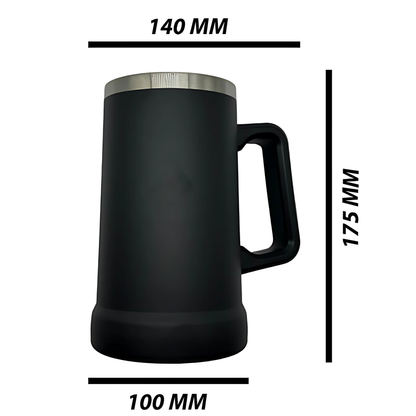 Double wall stainless steel 23oz engraving German beer mug black