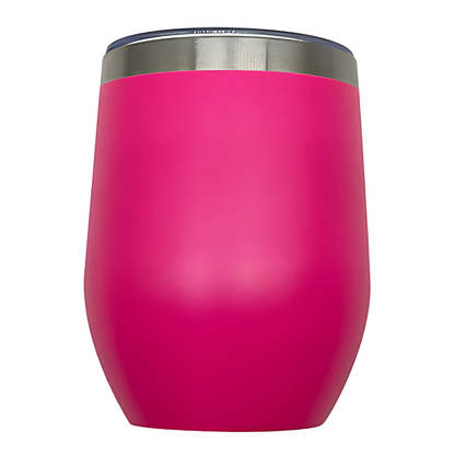 Double wall, stainless steel 12oz engraving wine tumbler cheeky pink