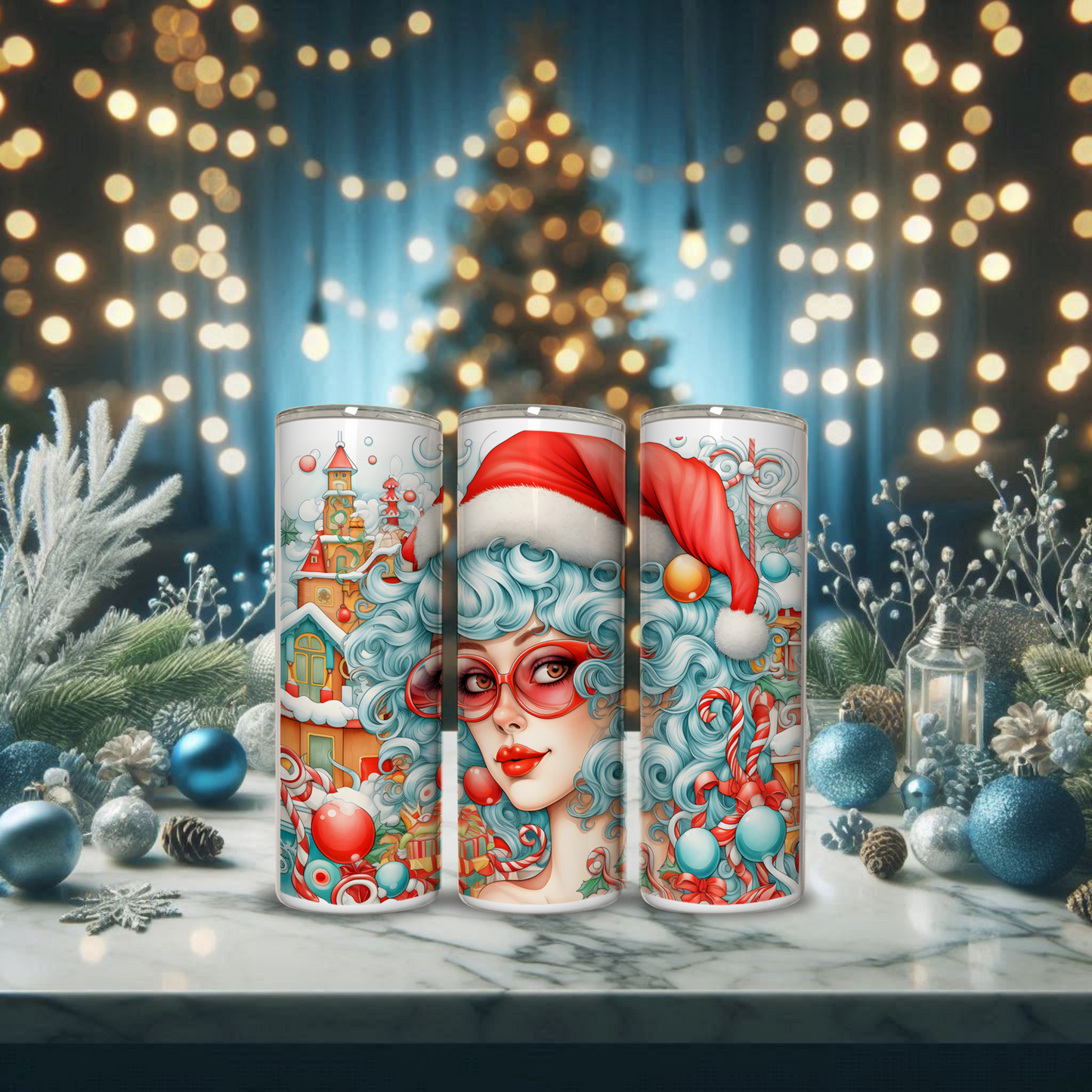 20 oz Christmas skinny tumbler