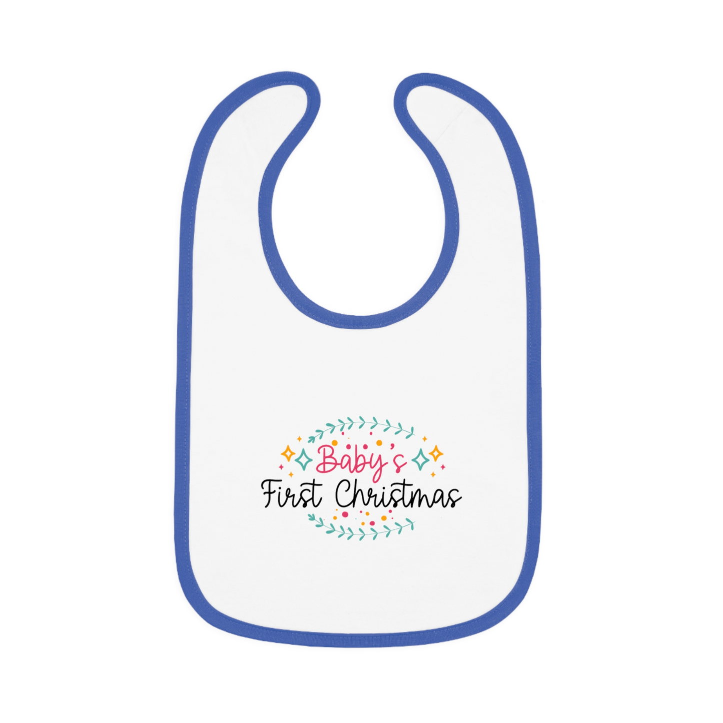 Baby's First Christmas Contrast Trim Bib