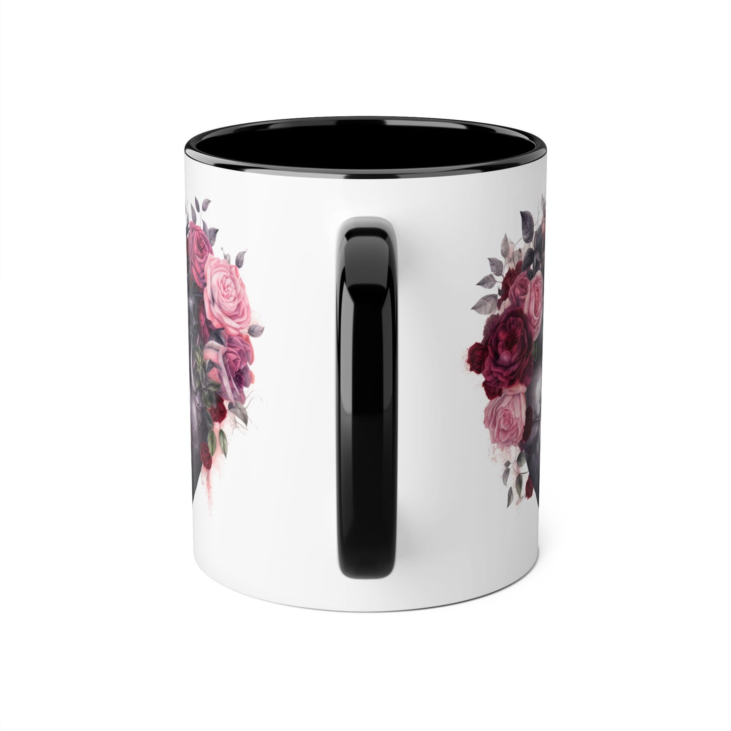 Pink heart 11 0z two tone ceramic mug