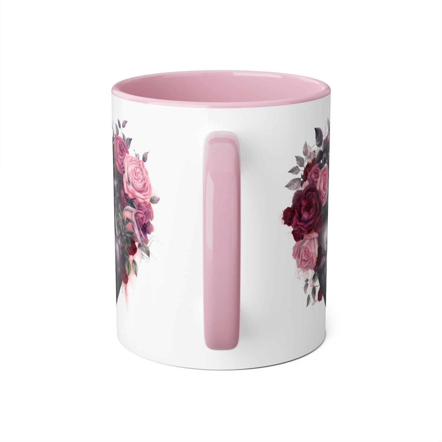 Pink heart 11 0z two tone ceramic mug