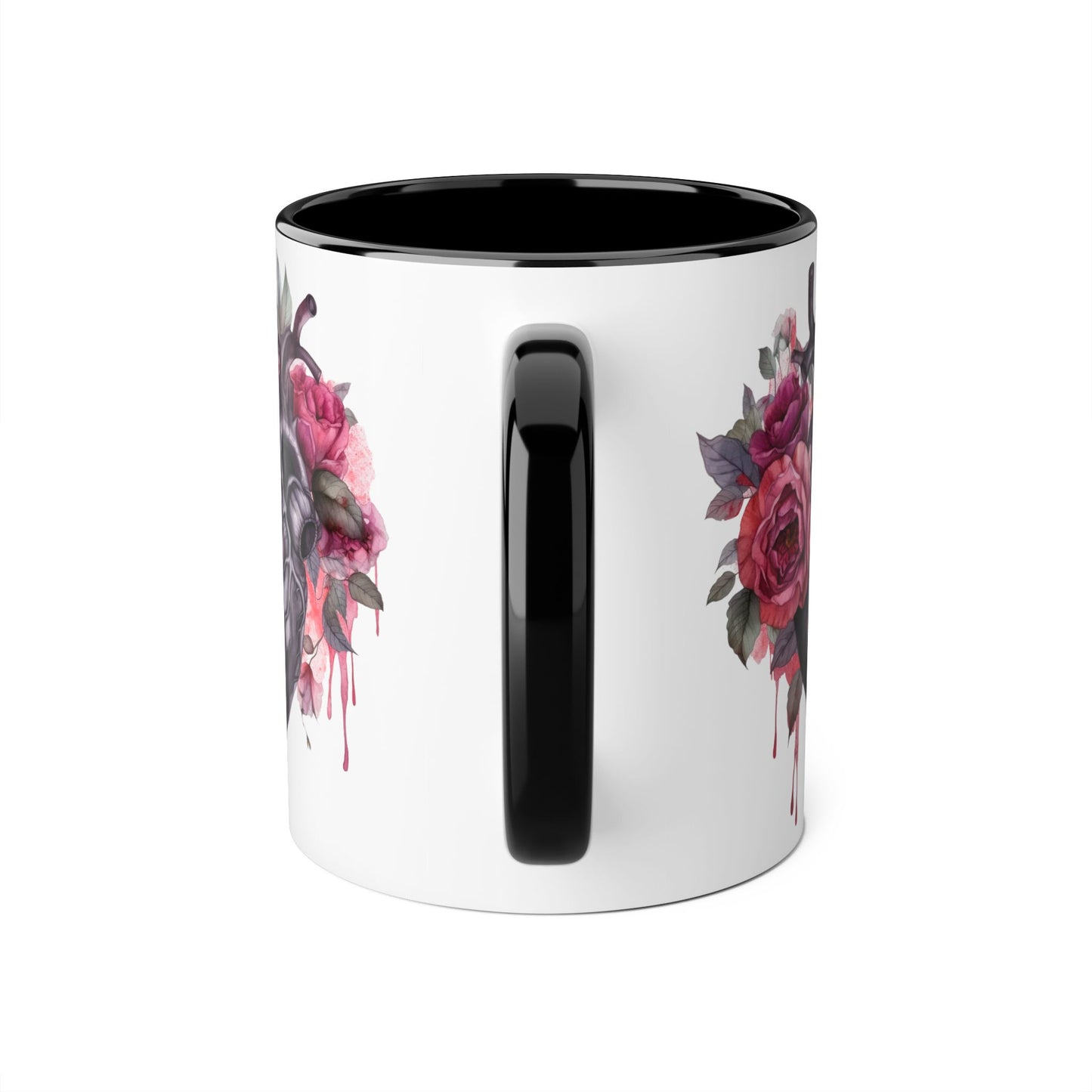 Black & pink 11 0z two tone ceramic mug
