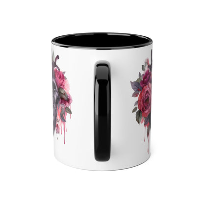 Black & pink 11 0z two tone ceramic mug