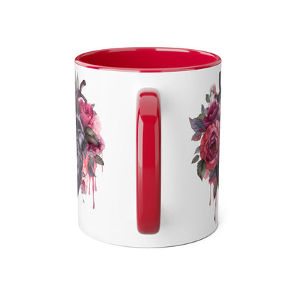 Black & pink 11 0z two tone ceramic mug