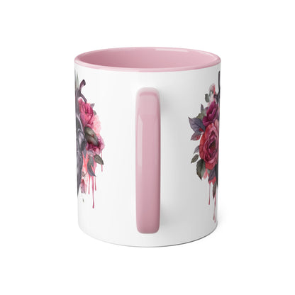 Black & pink 11 0z two tone ceramic mug