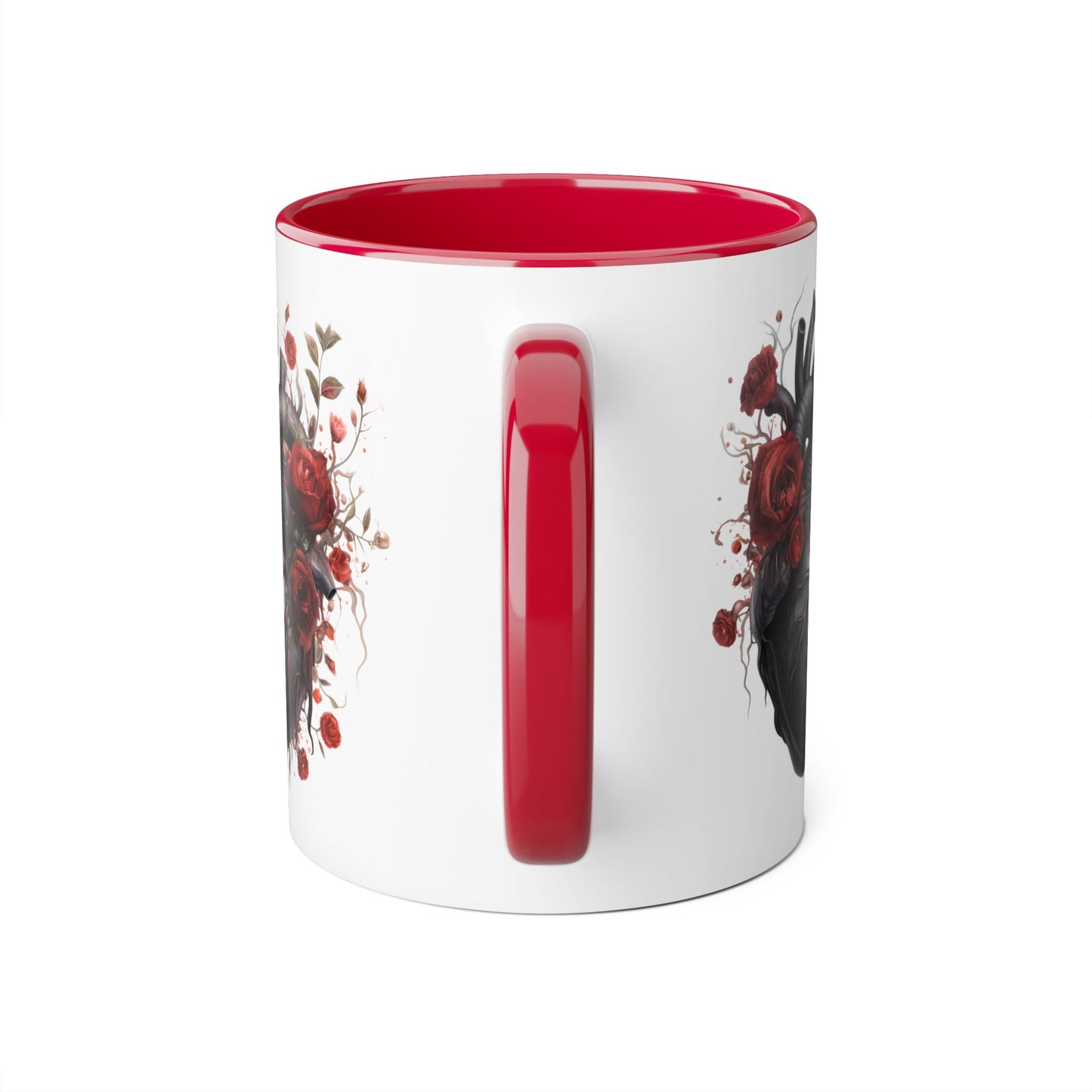 Rose heart 11 0z two tone ceramic mug