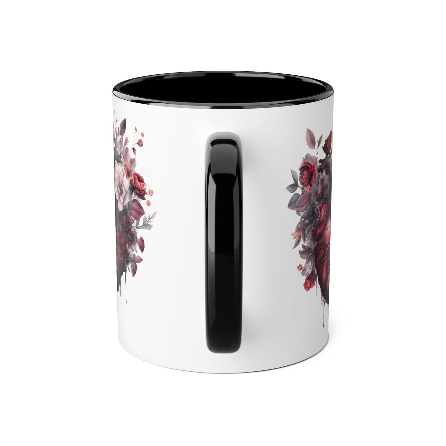Pink heart 11 0z two tone ceramic mug