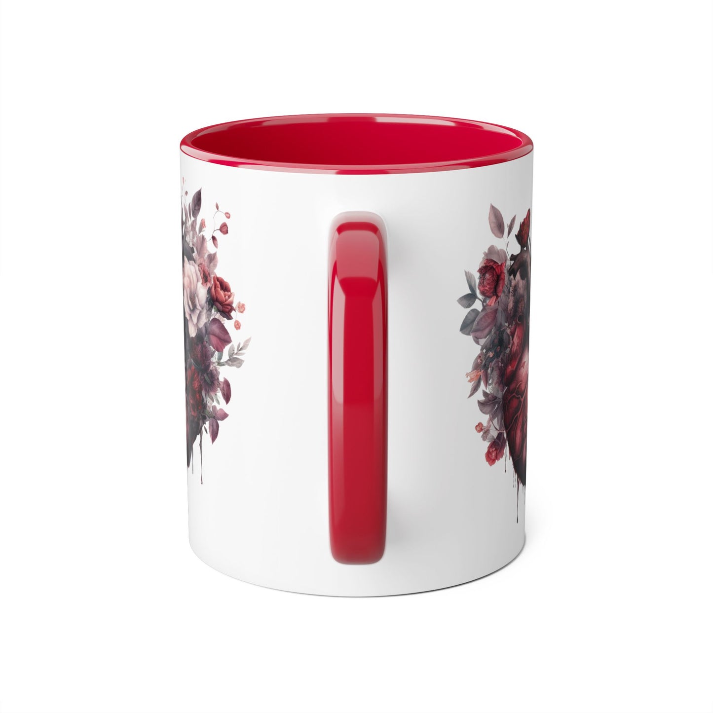 Pink heart 11 0z two tone ceramic mug