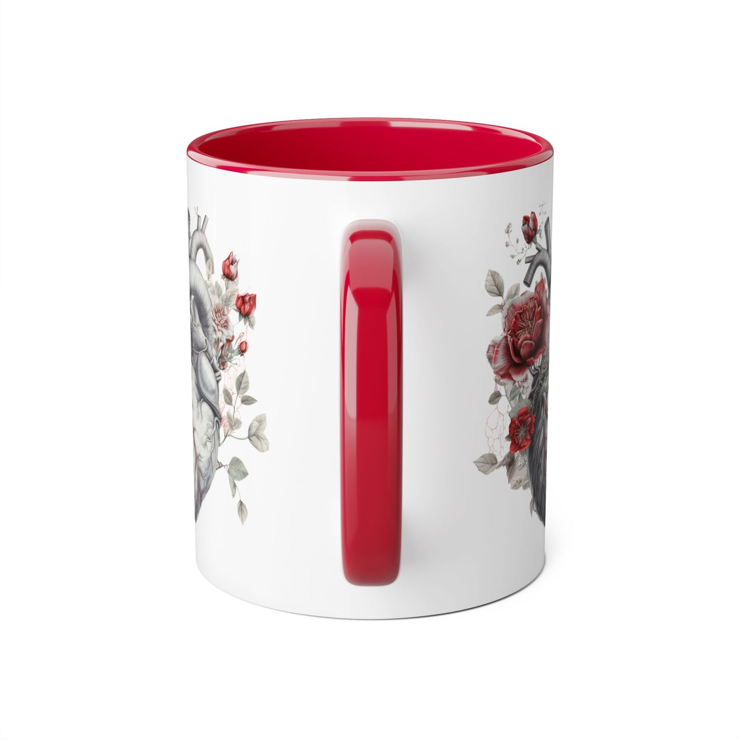 Grey heart 11 0z two tone ceramic mug