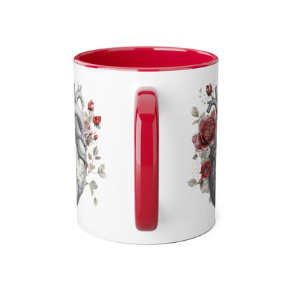 Grey heart 11 0z two tone ceramic mug