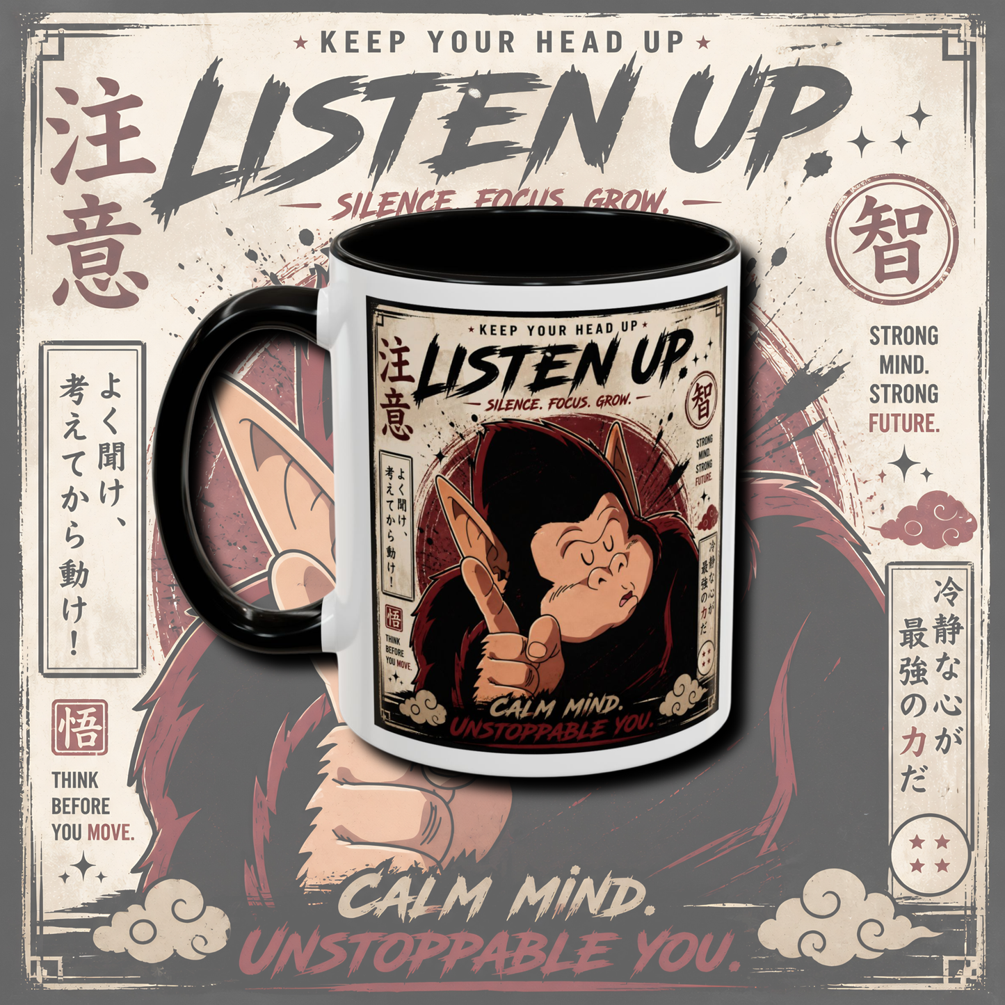 "Fan art anime" two tone mug.