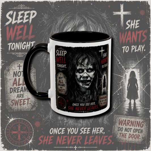 "Horror" two tone mug.
