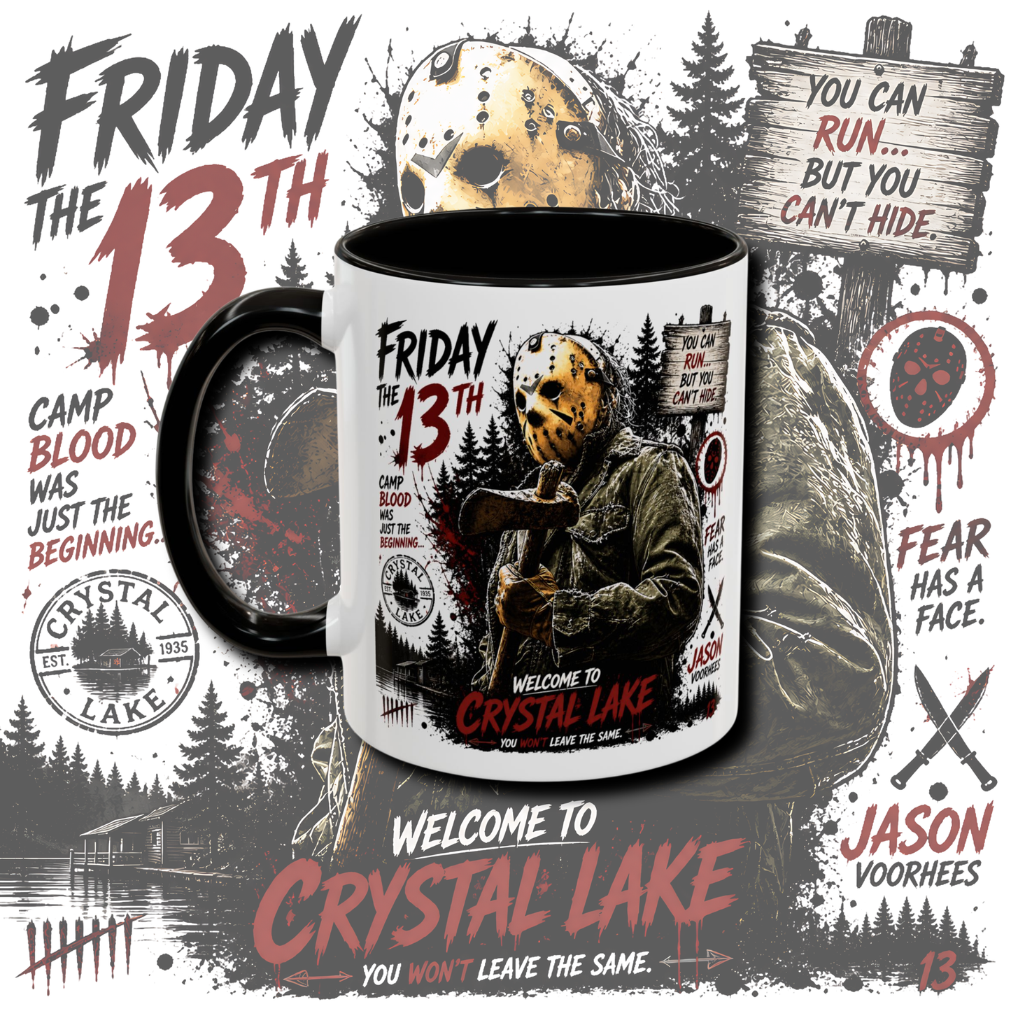 "Horror" two tone mug.