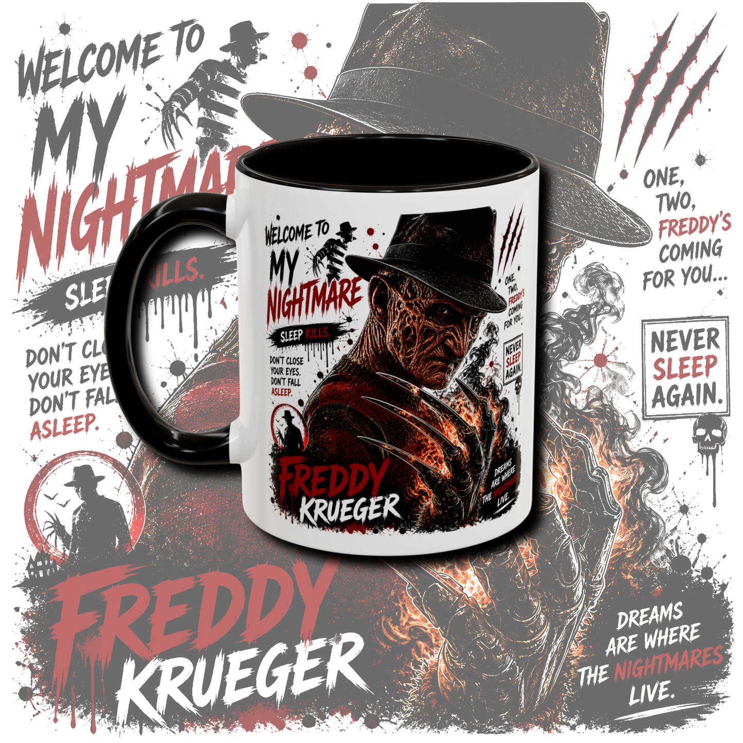 "Horror" two tone mug.