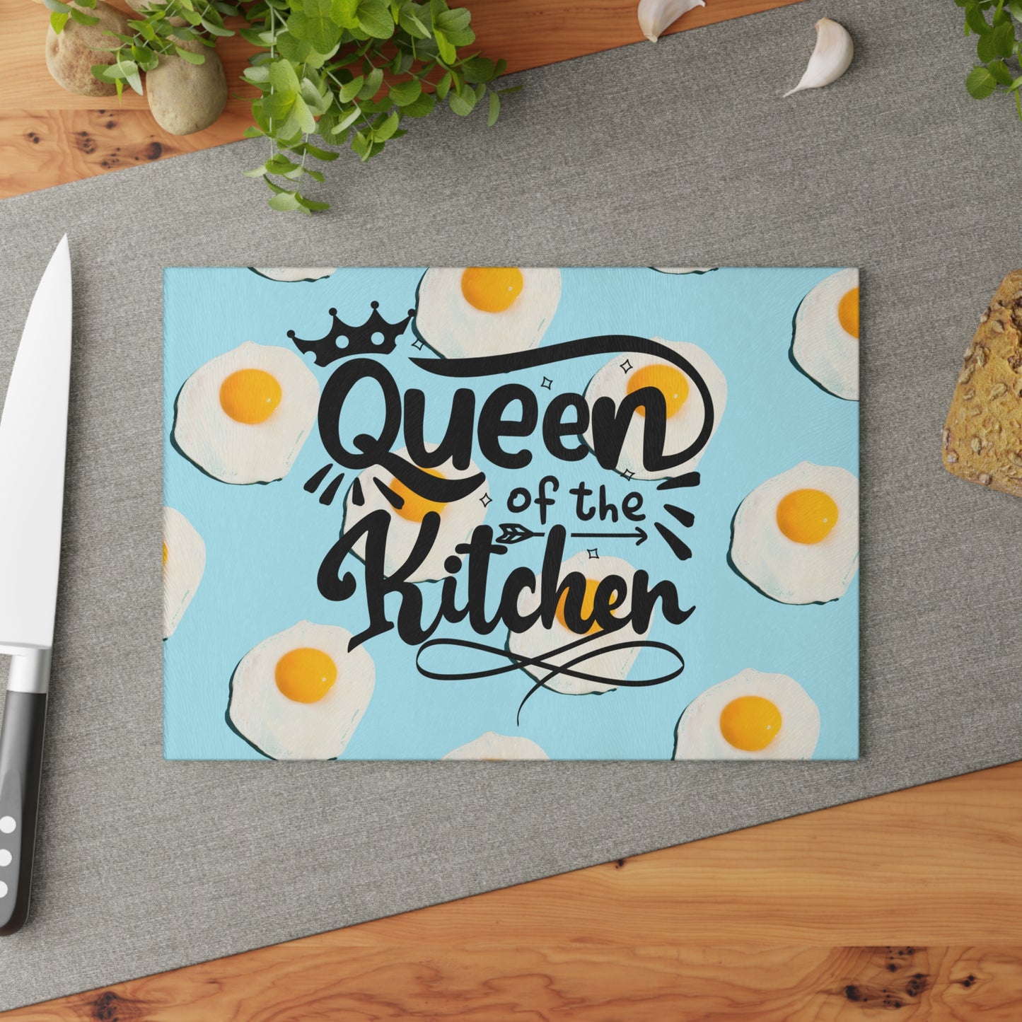 Queen Of The Kitchen Glass Cutting Board