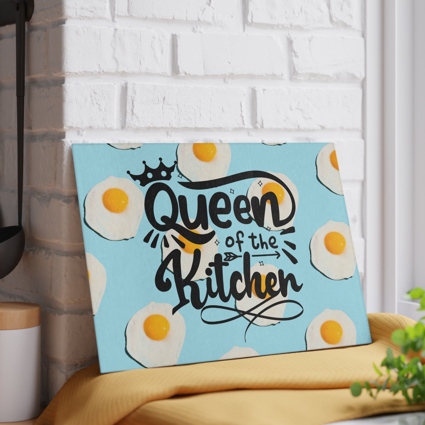 Queen Of The Kitchen Glass Cutting Board
