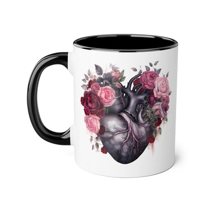 Pink heart 11 0z two tone ceramic mug