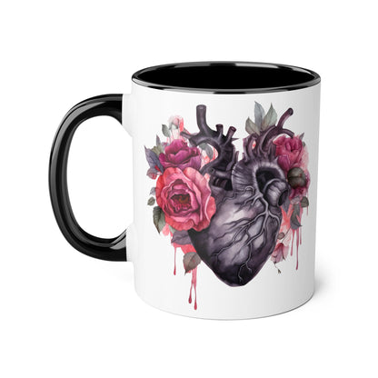 Black & pink 11 0z two tone ceramic mug