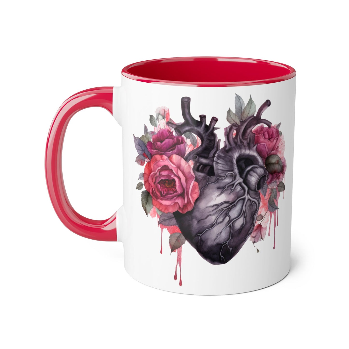 Black & pink 11 0z two tone ceramic mug