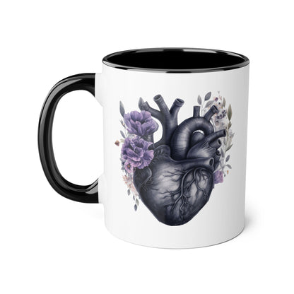 Purple heart 11 0z two tone ceramic mug