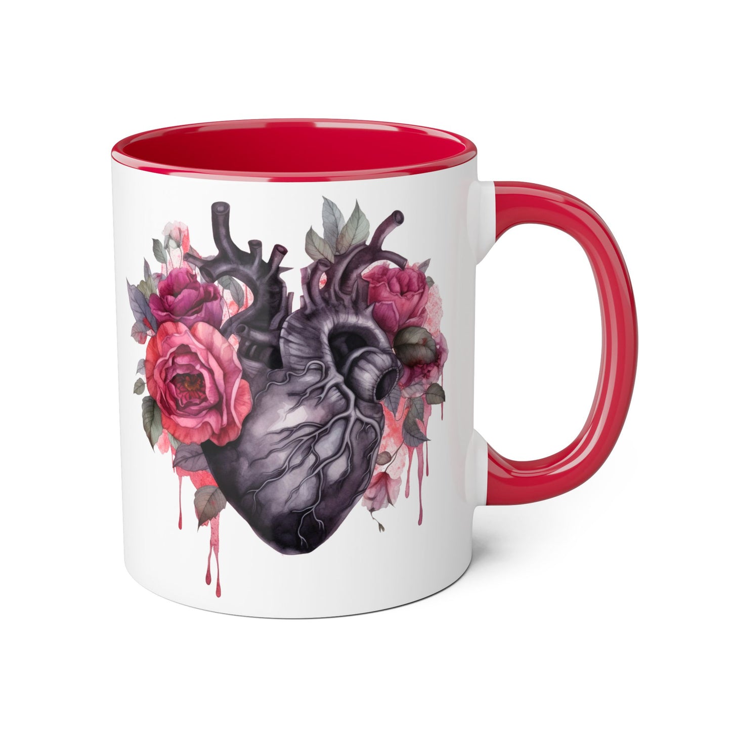 Black & pink 11 0z two tone ceramic mug