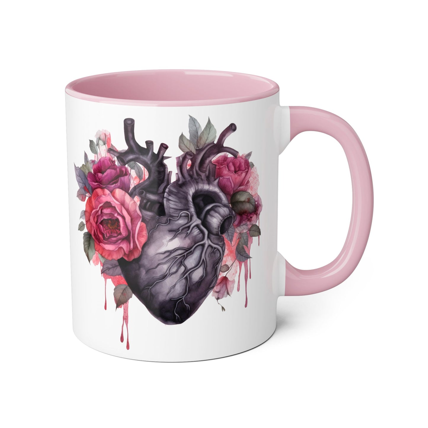 Black & pink 11 0z two tone ceramic mug