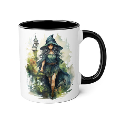 Witchy Vibes Accent Mug - 11oz Coffee Cup with Enchanting Caffeine Design