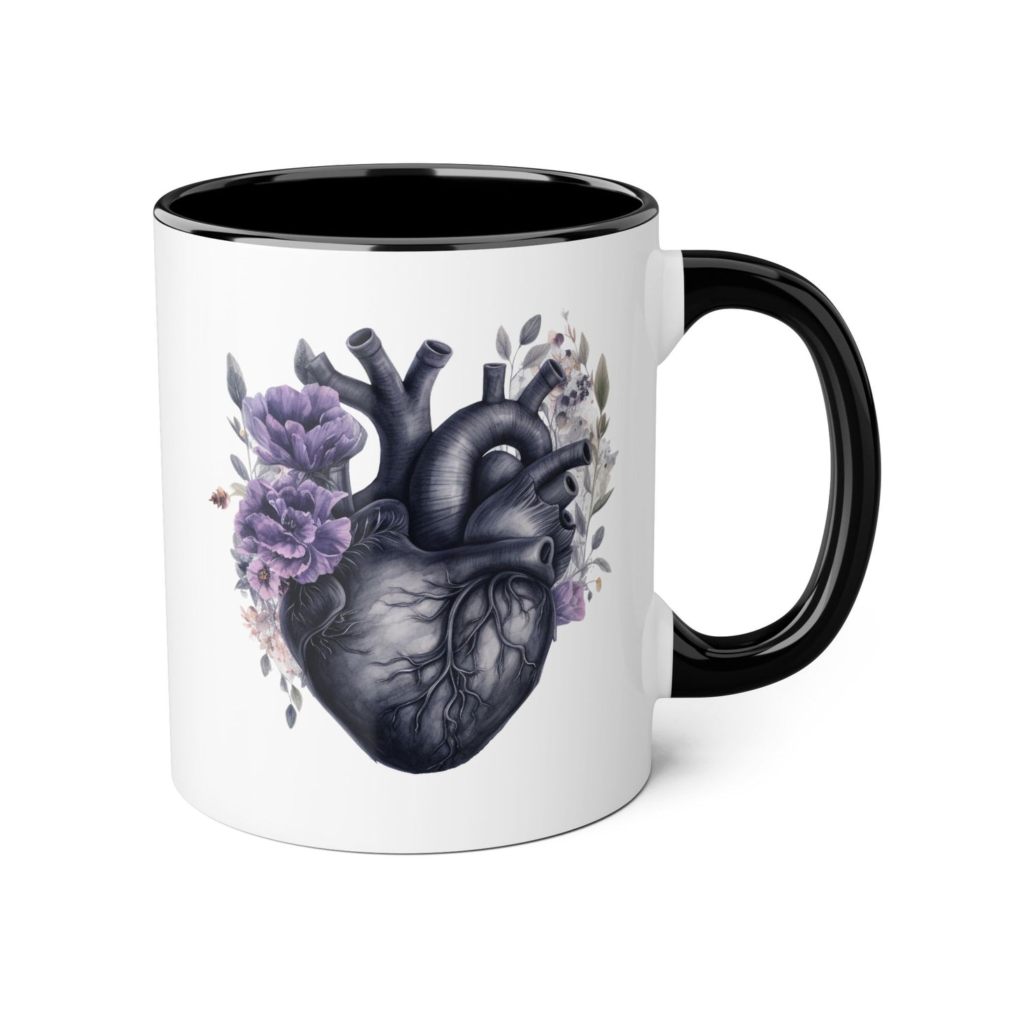 Purple heart 11 0z two tone ceramic mug