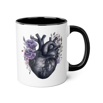 Purple heart 11 0z two tone ceramic mug
