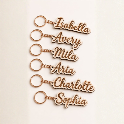 Personalised MDF Name Keychain.